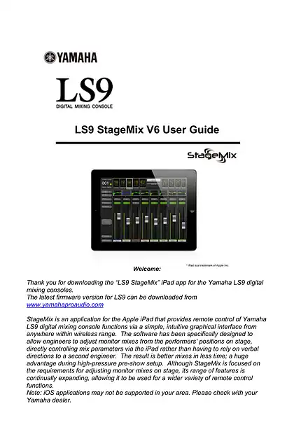 yamaha雅马哈LS9 StageMix V6 User Guide